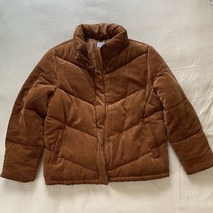 Simply Blessed Brown Corduroy Puffer Jacket Size XL